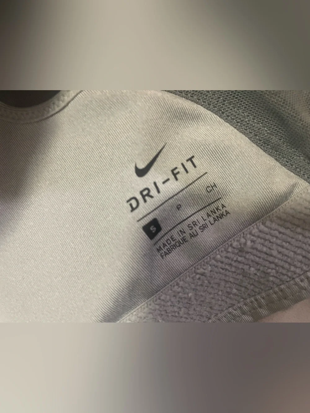 Nike Gray Cross-Back Sports Bra with Coral Logo Band